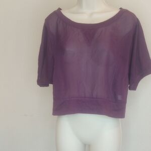 Weavers Purple Boxy Crop Blouse Sz L